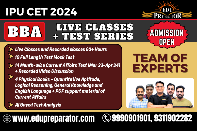 IPU CET 2024 BBA Live Classes + Test Series EDUPREPARATOR