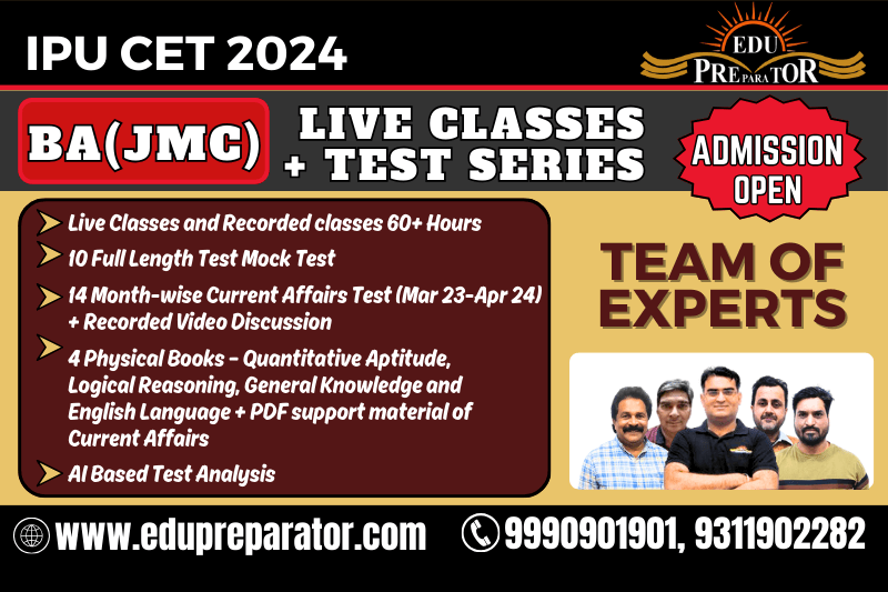 IPU CET 2024 BA(JMC) Live Classes + Test Series