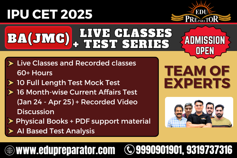 IPU CET 2025 BA(JMC) Live Classes + Test Series