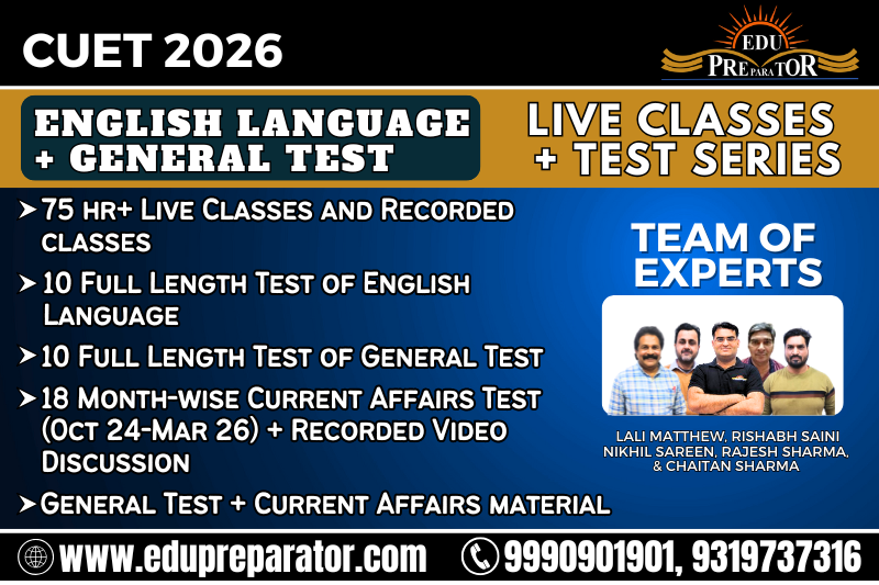 CUET 2026 - English Language and General Test Section (I & III) Live Classes + Test Series