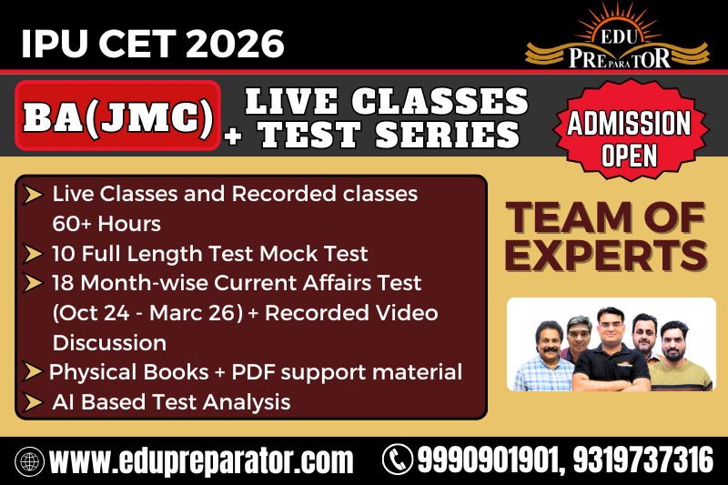 IPU CET 2026 BA(JMC) Live Classes + Test Series